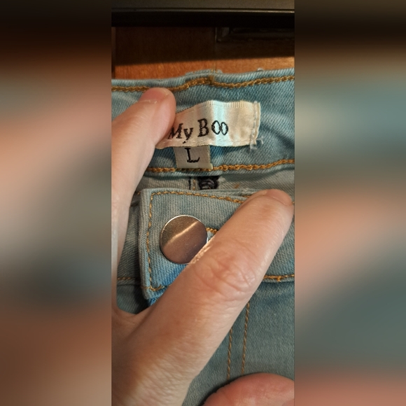 My Boo Color Block Skinny Denim Pant/Jeans Light Blue-Dark Blue Contrast LRG - Picture 4 of 7